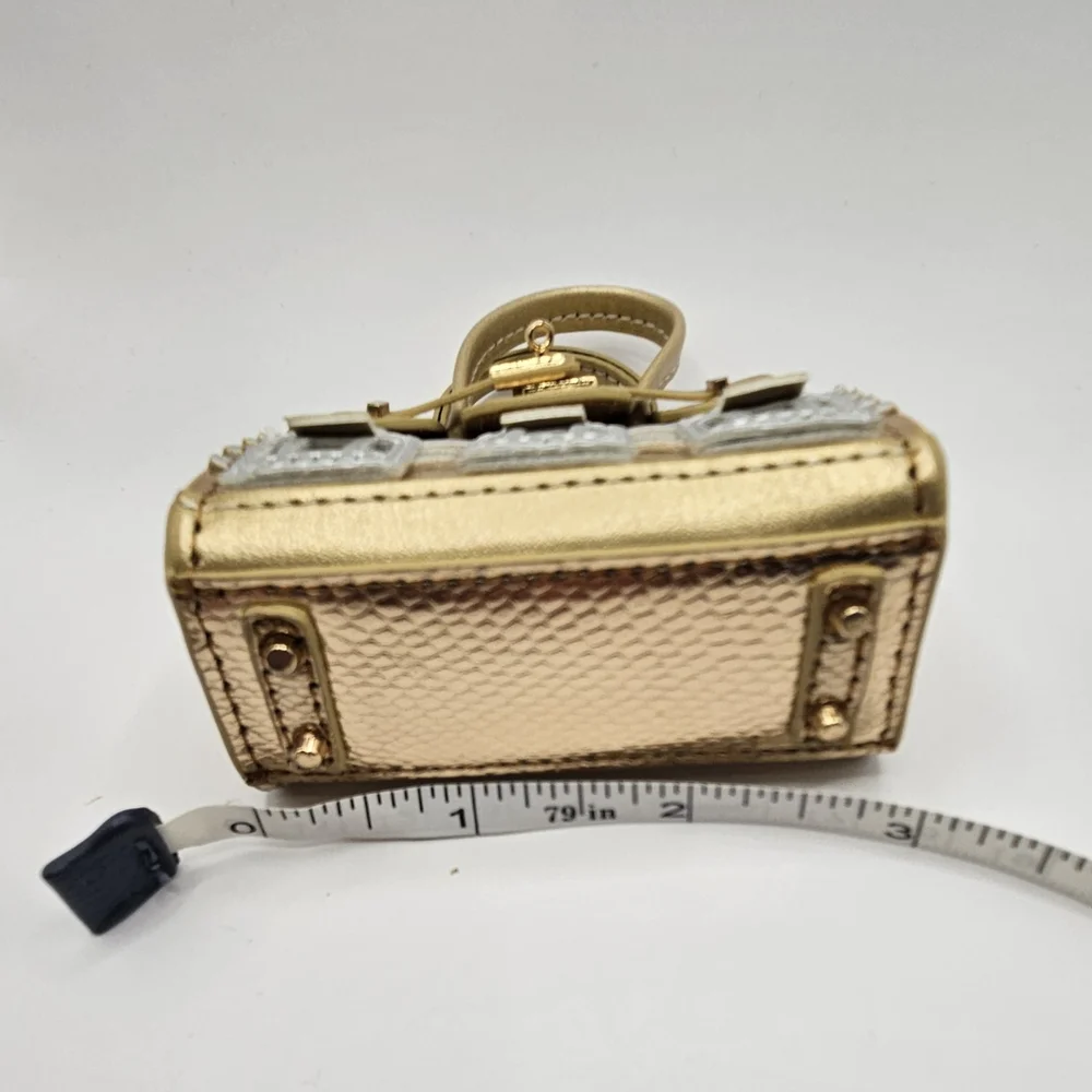 Chic Gold and Silver Mini Bag With Phone Chain Wristlet - Picture 3 of 6